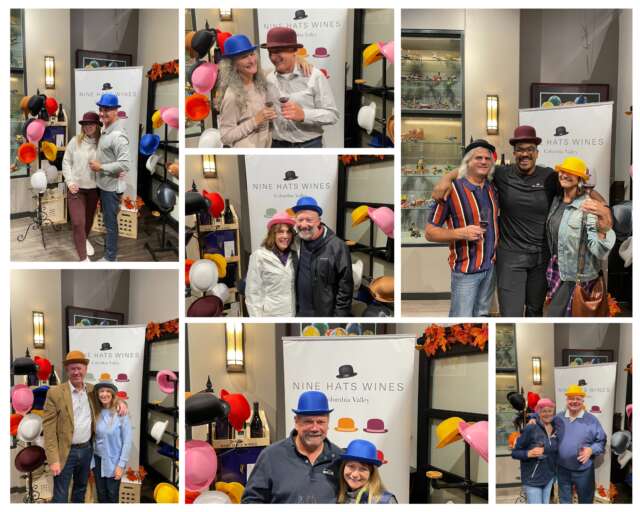 Nine hats pick up party hats