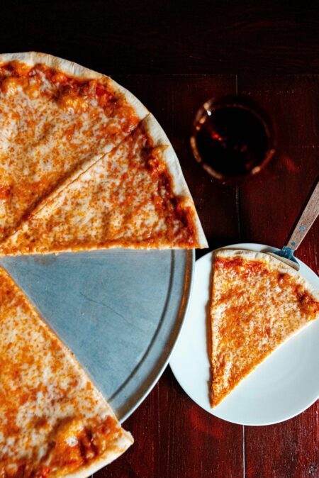 Cheese slice with wine